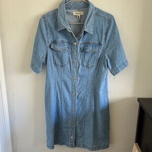 Madewell Light Blue Button Up Denim Dress